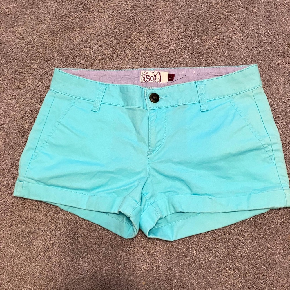 SO size 3 aqua blue short shorts super cute